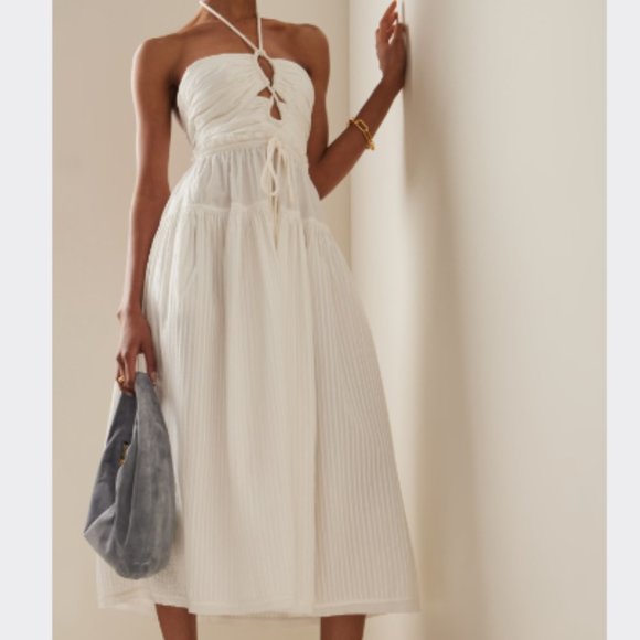 [NWT] Ulla Johnson Emmaline Cotton Midi Halter Dress - Picture 2 of 3